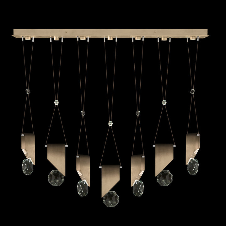 Fine Art Handcrafted Lighting Aria 60"W Linear Pendant in Soft Ombre Bronze, 1111111 (100007-3-1111111)