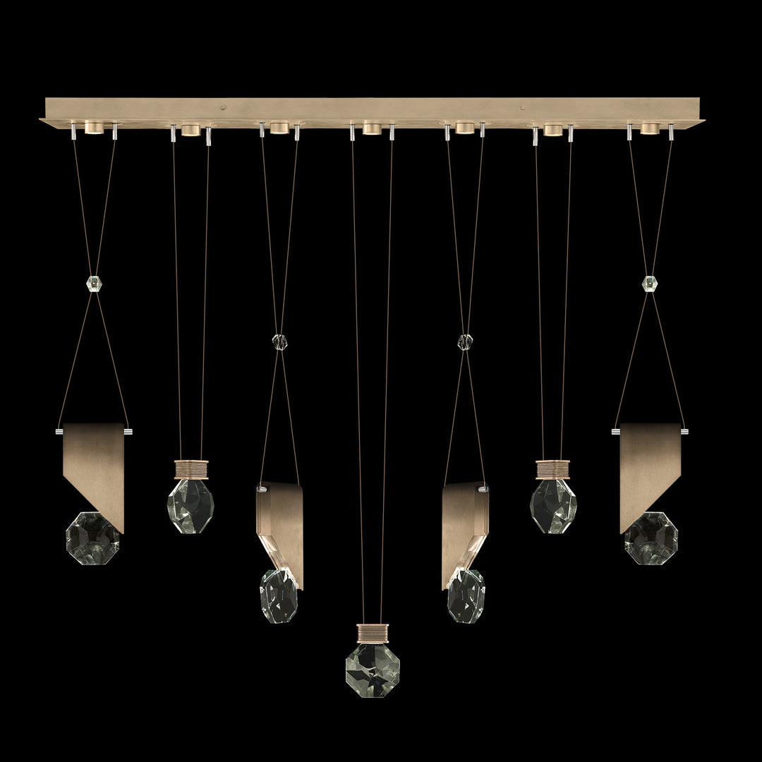 Fine Art Handcrafted Lighting Aria 60"W Linear Pendant in Soft Ombre Bronze, 1111444 (100007-3-1111444)