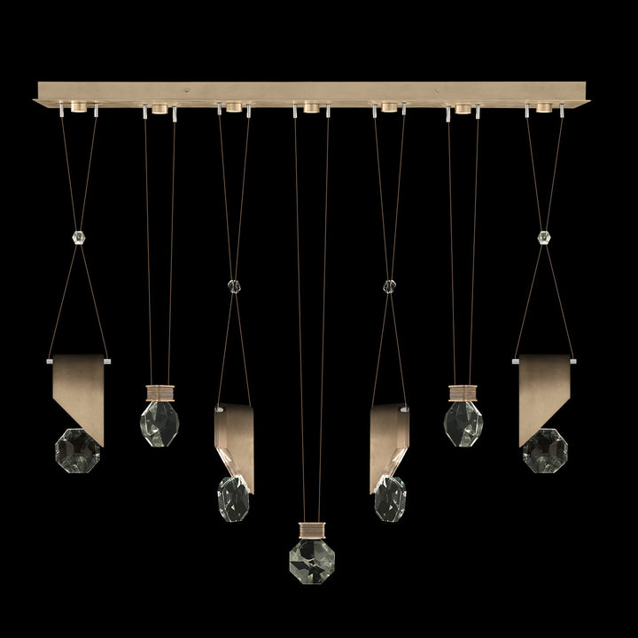 Fine Art Handcrafted Lighting Aria 60"W Linear Pendant in Soft Ombre Bronze, 1111444 (100007-3-1111444)