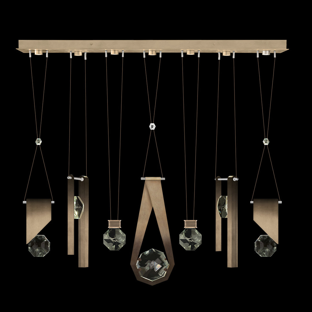 Fine Art Handcrafted Lighting Aria 60"W Linear Pendant in Soft Ombre Bronze, 1123344 (100007-3-1123344)