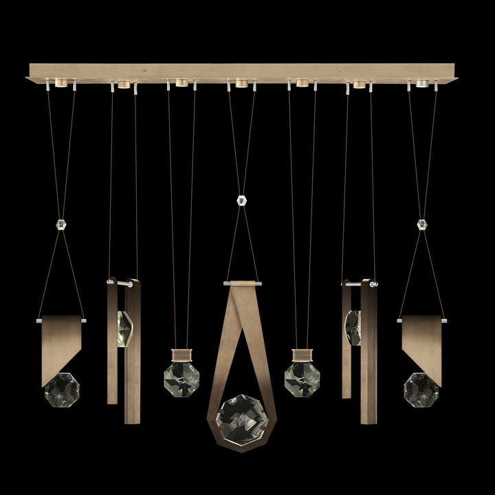Fine Art Handcrafted Lighting Aria 60"W Linear Pendant in Soft Ombre Bronze, 1123344 (100007-3-1123344)