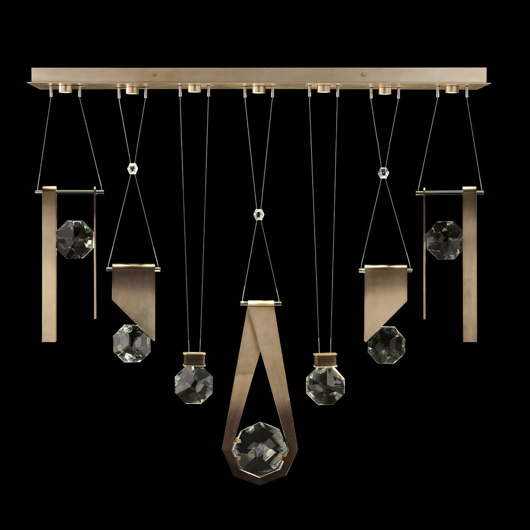 Fine Art Handcrafted Lighting Aria 60"W Linear Pendant in Soft Ombre Bronze, 1124444 (100007-3-1124444)