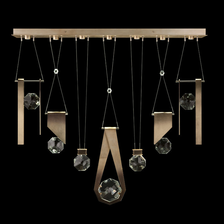 Fine Art Handcrafted Lighting Aria 60"W Linear Pendant in Soft Ombre Bronze, 1124444 (100007-3-1124444)