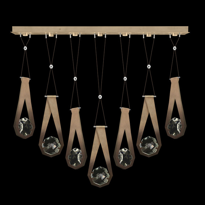 Fine Art Handcrafted Lighting Aria 60"W Linear Pendant in Soft Ombre Bronze, 2222222 (100007-3-2222222)