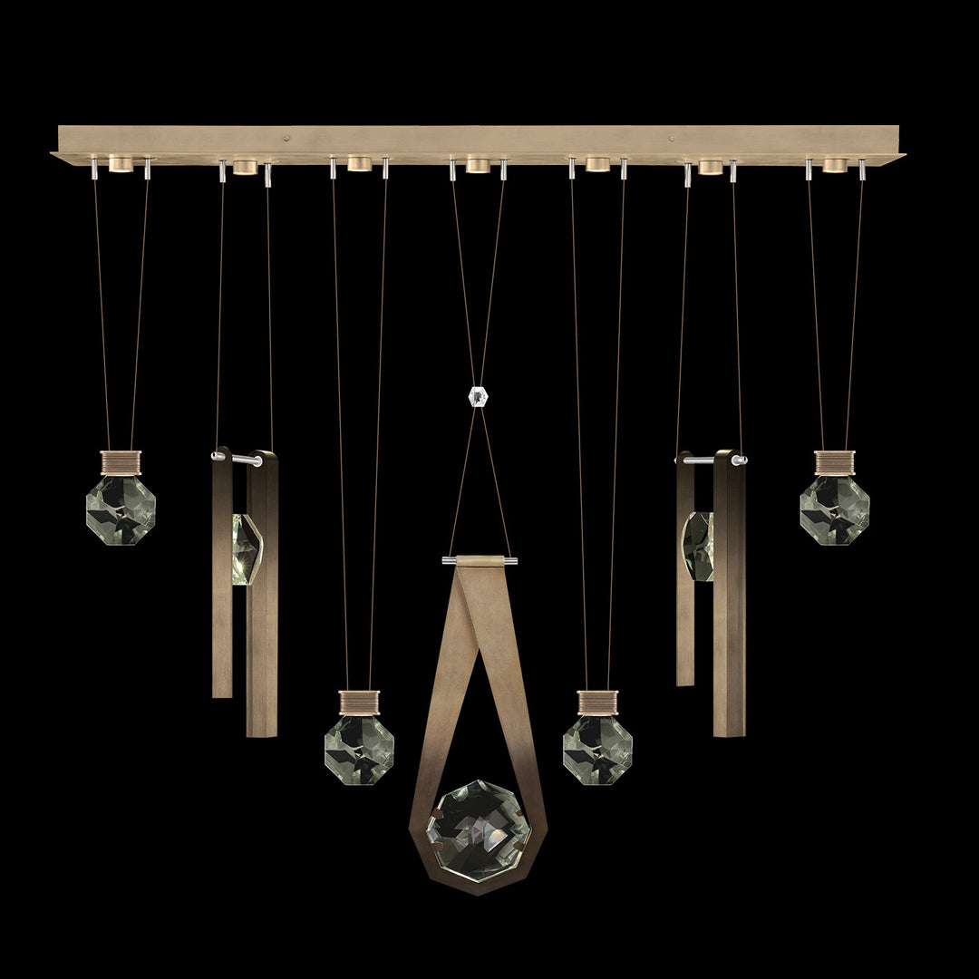 Fine Art Handcrafted Lighting Aria 60"W Linear Pendant in Soft Ombre Bronze, 2334444 (100007-3-2334444)