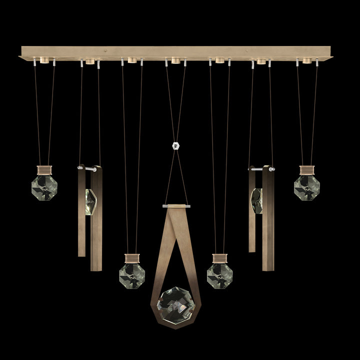 Fine Art Handcrafted Lighting Aria 60"W Linear Pendant in Soft Ombre Bronze, 2334444 (100007-3-2334444)