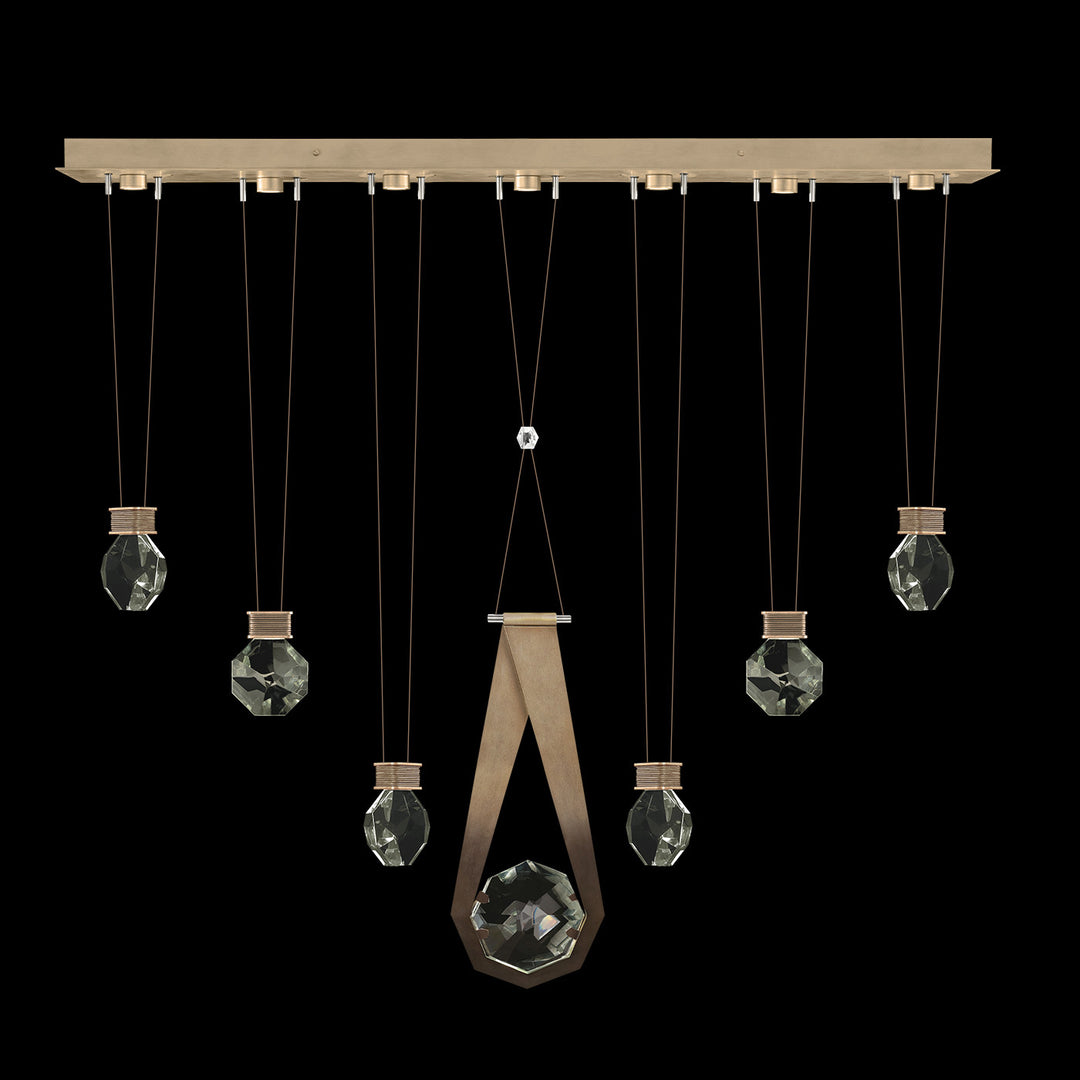 Fine Art Handcrafted Lighting Aria 60"W Linear Pendant in Soft Ombre Bronze, 2444444 (100007-3-2444444)