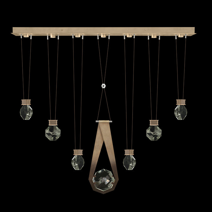 Fine Art Handcrafted Lighting Aria 60"W Linear Pendant in Soft Ombre Bronze, 2444444 (100007-3-2444444)