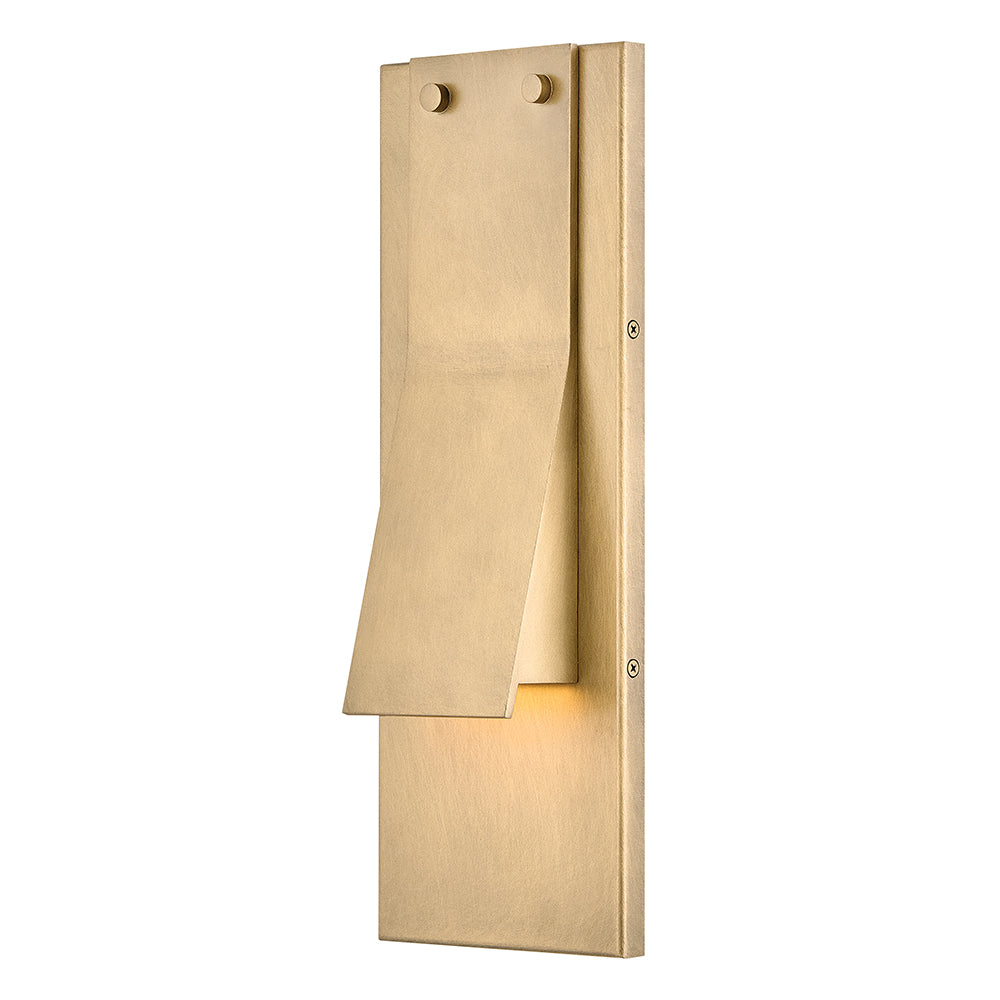Hinkley Fold Outdoor Wall Light Medium LED Wall Sconce Heritage Brass 28994HB