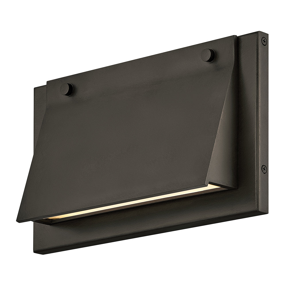 Hinkley Fold Outdoor Wall Light Medium Wide LED Wall Sconce Black Oxide 28996BX