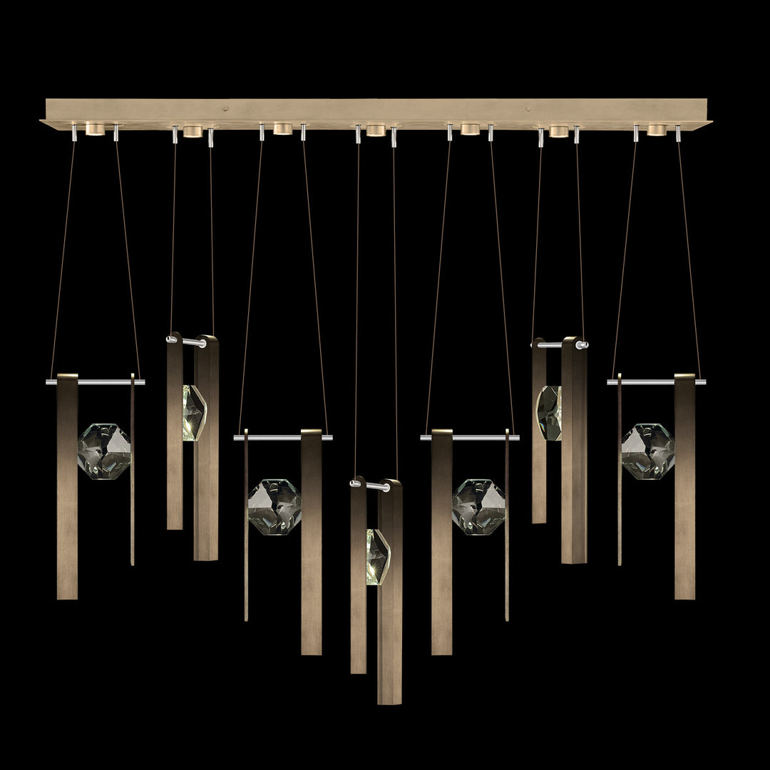 Fine Art Handcrafted Lighting Aria 60"W Linear Pendant in Soft Ombre Bronze, 3333333 (100007-3-3333333)