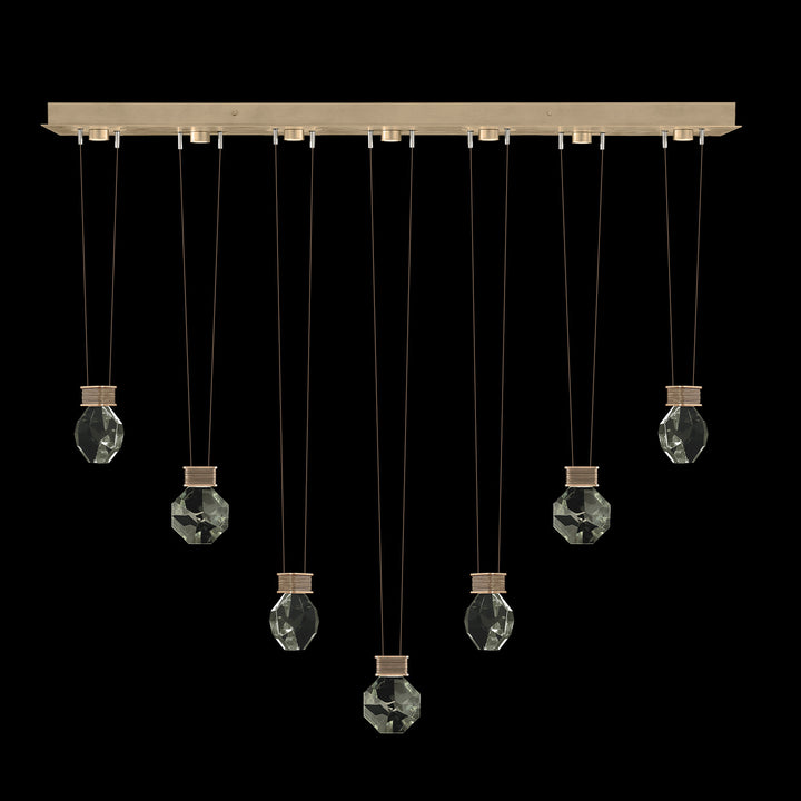 Fine Art Handcrafted Lighting Aria 60"W Linear Pendant in Soft Ombre Bronze, 4444444 (100007-3-4444444)