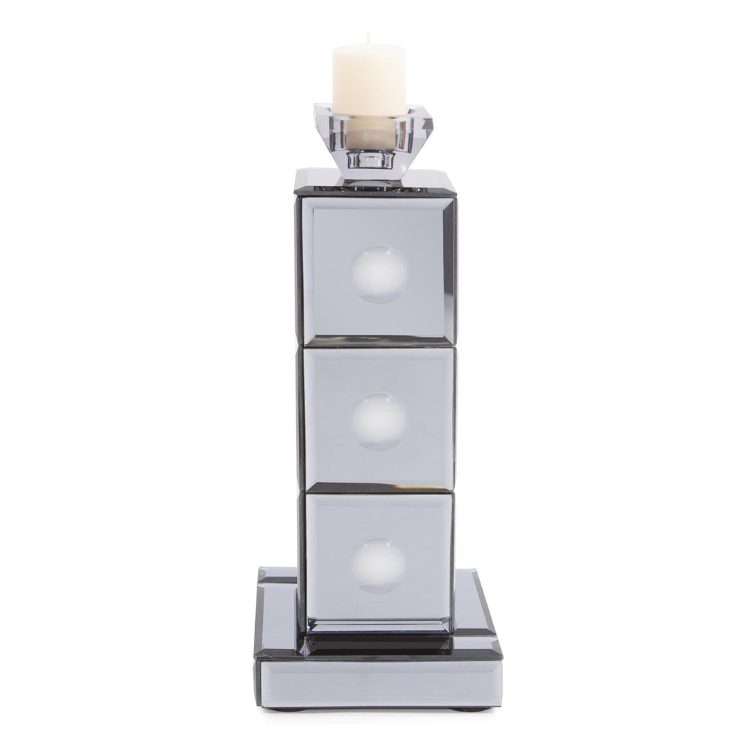 Howard Elliott Collection Grigio Mirrored Candle Holder