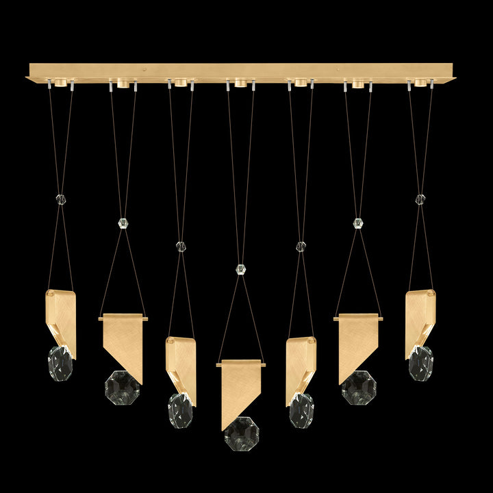 Fine Art Handcrafted Lighting Aria 60"W Linear Pendant in Brushed Gold Leaf, 1111111 (100007-5-1111111)