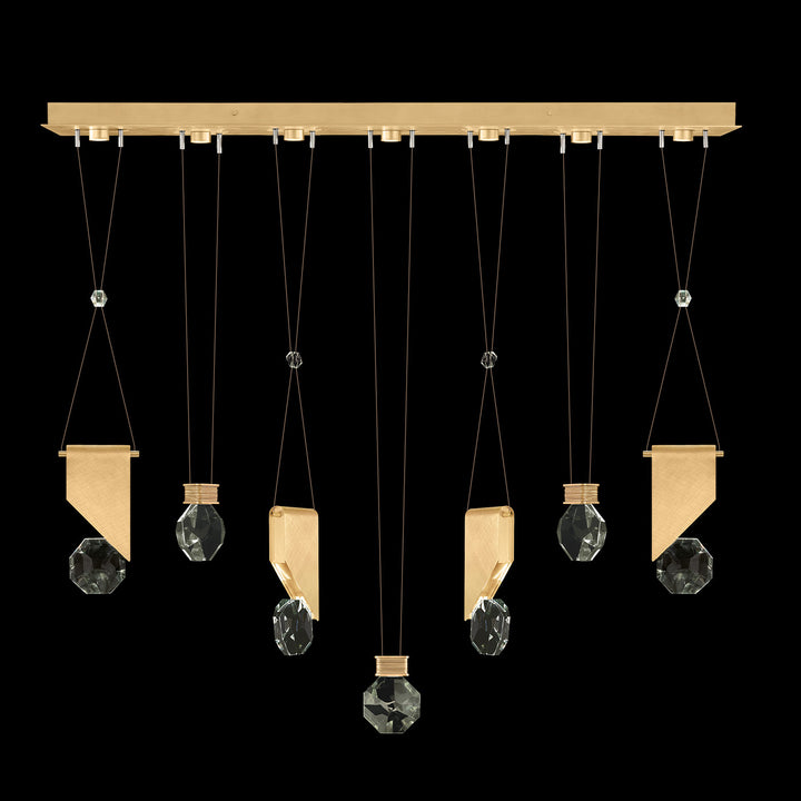 Fine Art Handcrafted Lighting Aria 60"W Linear Pendant in Brushed Gold Leaf, 1111444 (100007-5-1111444)