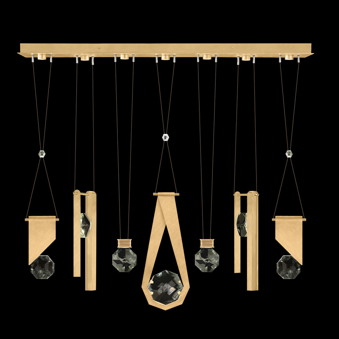 Fine Art Handcrafted Lighting Aria 60"W Linear Pendant in Brushed Gold Leaf, 1123344 (100007-5-1123344)