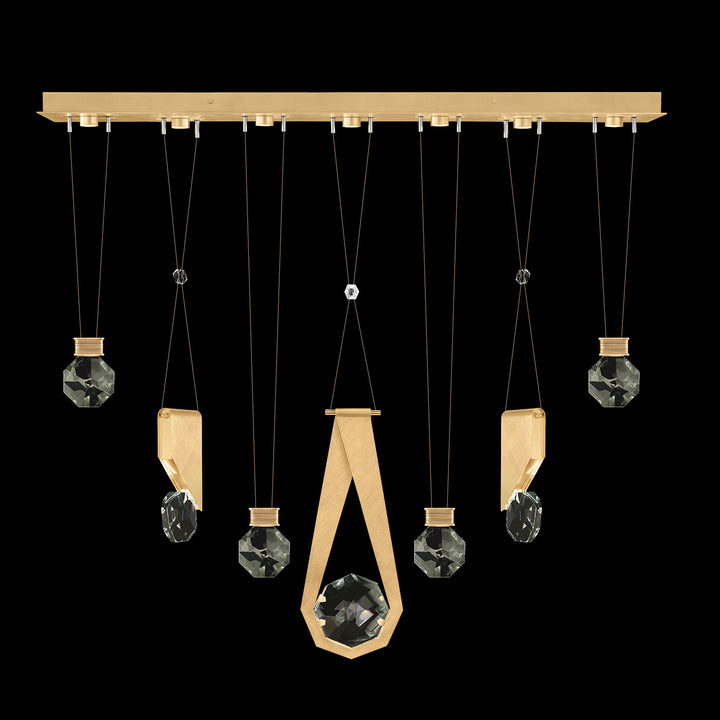 Fine Art Handcrafted Lighting Aria 60"W Linear Pendant in Brushed Gold Leaf, 1124444 (100007-5-1124444)