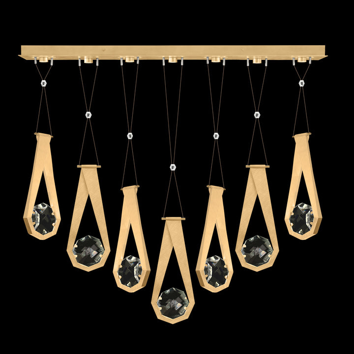 Fine Art Handcrafted Lighting Aria 60"W Linear Pendant in Brushed Gold Leaf, 2222222 (100007-5-2222222)
