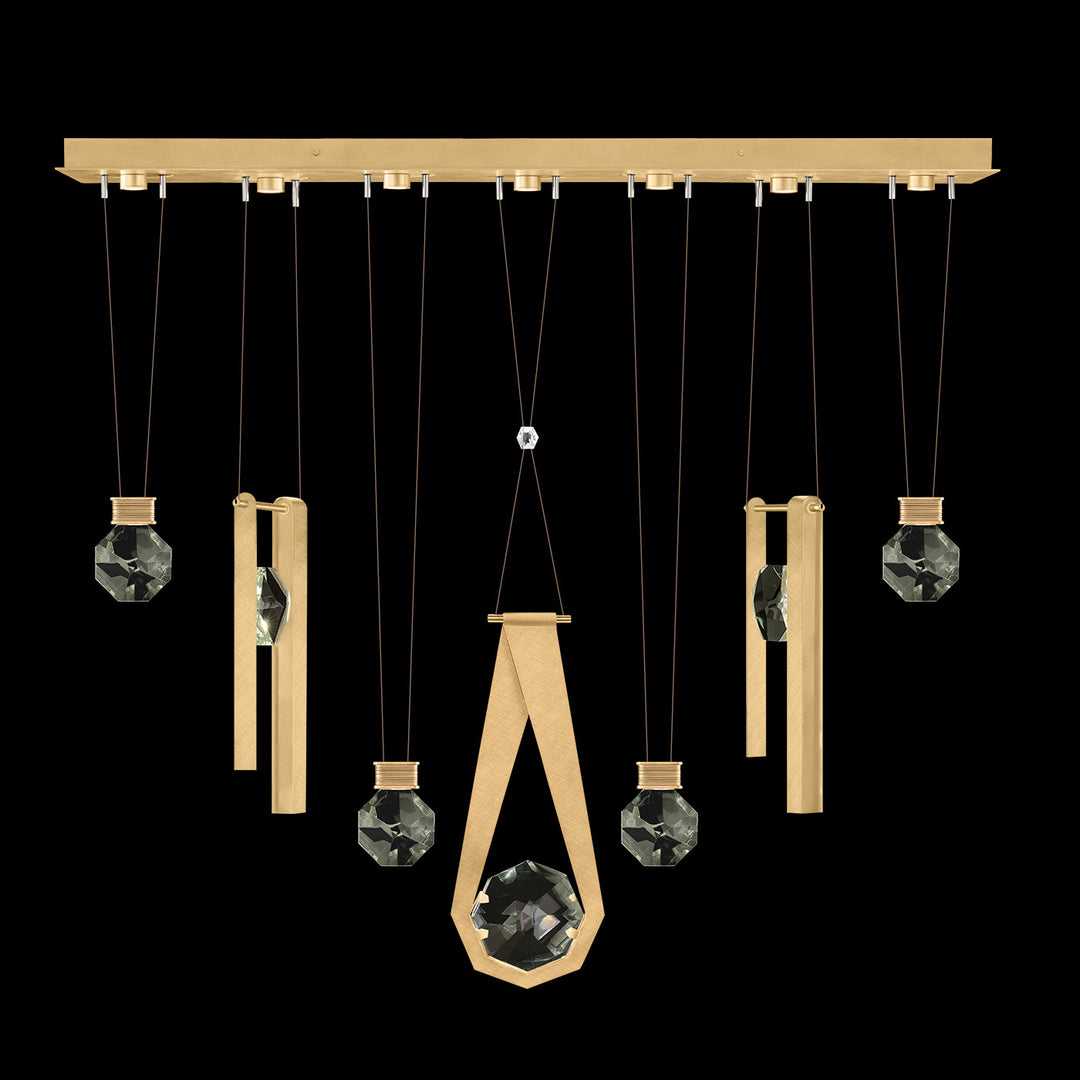 Fine Art Handcrafted Lighting Aria 60"W Linear Pendant in Brushed Gold Leaf, 2334444 (100007-5-2334444)