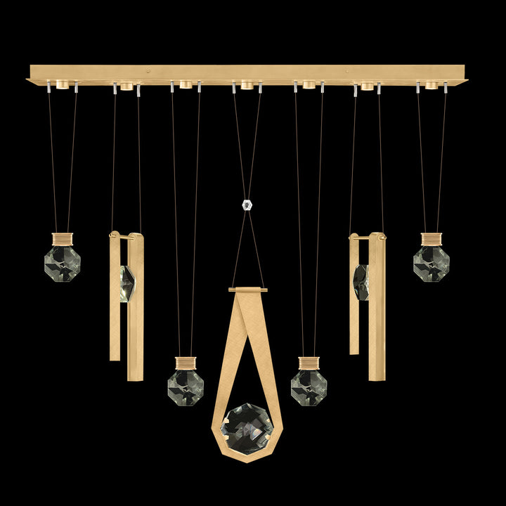 Fine Art Handcrafted Lighting Aria 60"W Linear Pendant in Brushed Gold Leaf, 2334444 (100007-5-2334444)