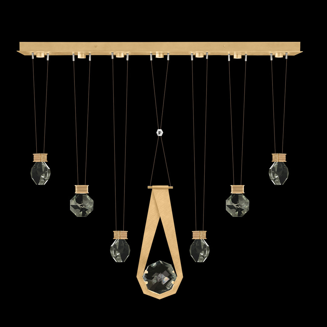 Fine Art Handcrafted Lighting Aria 60"W Linear Pendant in Brushed Gold Leaf, 2444444 (100007-5-2444444)