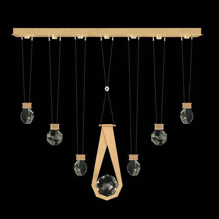 Fine Art Handcrafted Lighting Aria 60"W Linear Pendant in Brushed Gold Leaf, 2444444 (100007-5-2444444)