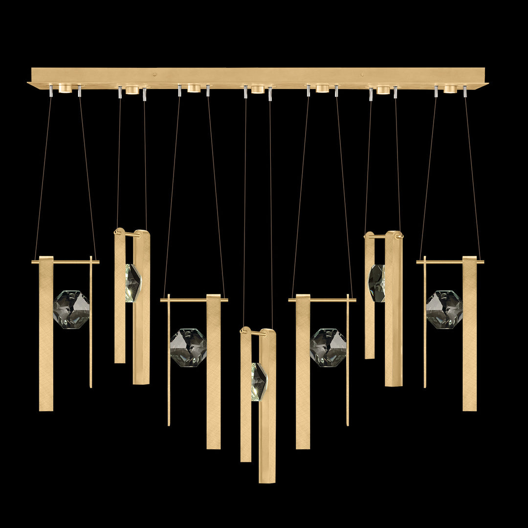 Fine Art Handcrafted Lighting Aria 60"W Linear Pendant in Brushed Gold Leaf, 3333333 (100007-5-3333333)