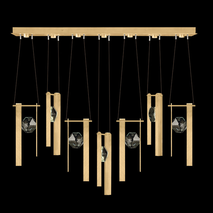 Fine Art Handcrafted Lighting Aria 60"W Linear Pendant in Brushed Gold Leaf, 3333333 (100007-5-3333333)