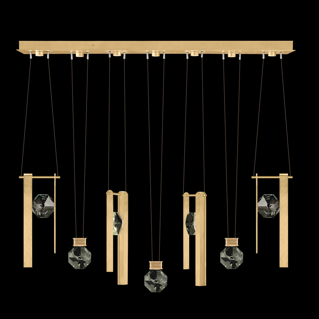 Fine Art Handcrafted Lighting Aria 60"W Linear Pendant in Brushed Gold Leaf, 3333444 (100007-5-3333444)