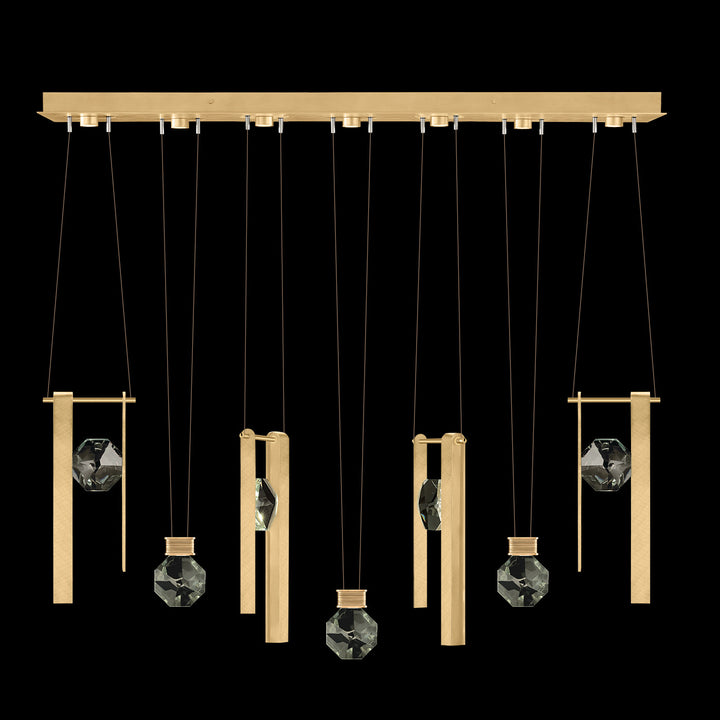 Fine Art Handcrafted Lighting Aria 60"W Linear Pendant in Brushed Gold Leaf, 3333444 (100007-5-3333444)