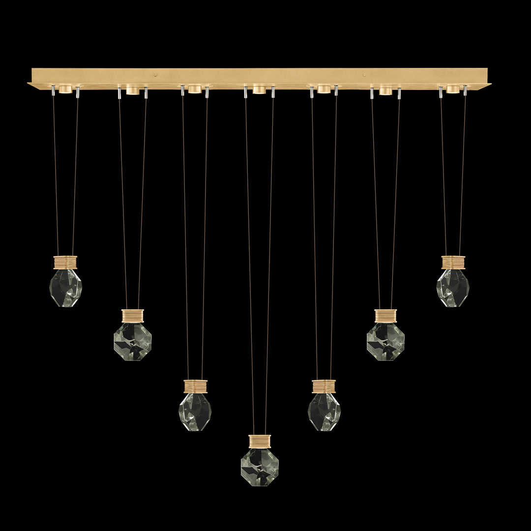 Fine Art Handcrafted Lighting Aria 60"W Linear Pendant in Brushed Gold Leaf, 4444444 (100007-5-4444444)