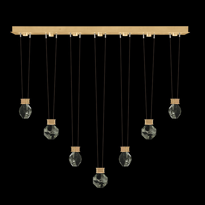 Fine Art Handcrafted Lighting Aria 60"W Linear Pendant in Brushed Gold Leaf, 4444444 (100007-5-4444444)
