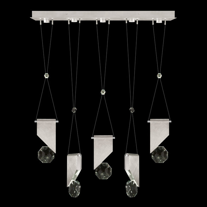 Fine Art Handcrafted Lighting Aria 43"W Linear Pendant in Brushed Silver, 11111 (100006-1-11111)