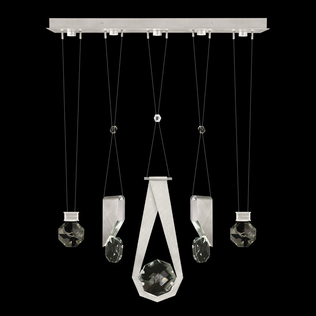 Fine Art Handcrafted Lighting Aria 43"W Linear Pendant in Brushed Silver, 11244 (100006-1-11244)