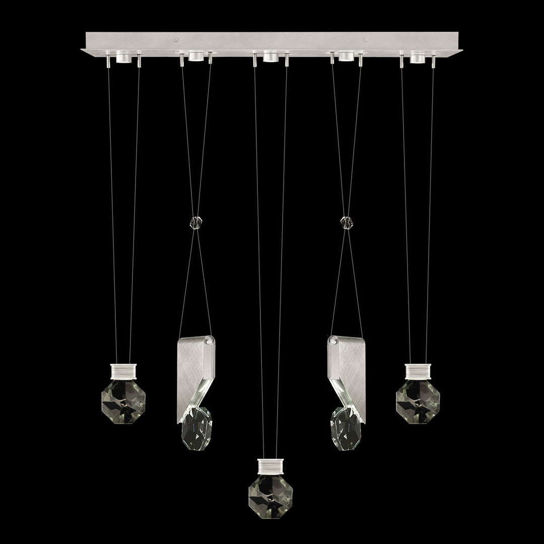Fine Art Handcrafted Lighting Aria 43"W Linear Pendant in Brushed Silver, 11444 (100006-1-11444)