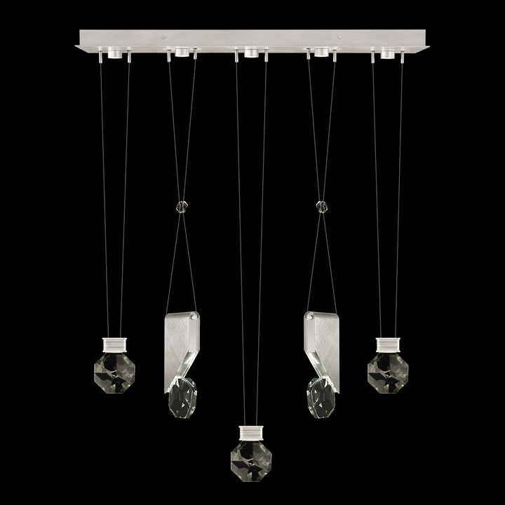 Fine Art Handcrafted Lighting Aria 43"W Linear Pendant in Brushed Silver, 11444 (100006-1-11444)