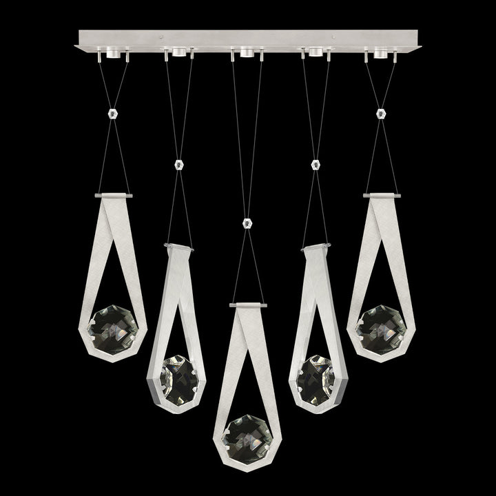 Fine Art Handcrafted Lighting Aria 43"W Linear Pendant in Brushed Silver, 22222 (100006-1-22222)