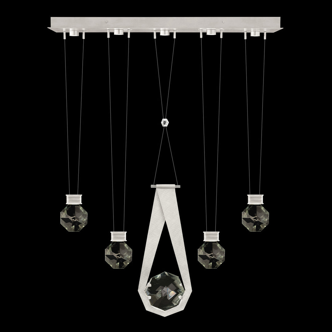 Fine Art Handcrafted Lighting Aria 43"W Linear Pendant in Brushed Silver, 24444 (100006-1-24444)