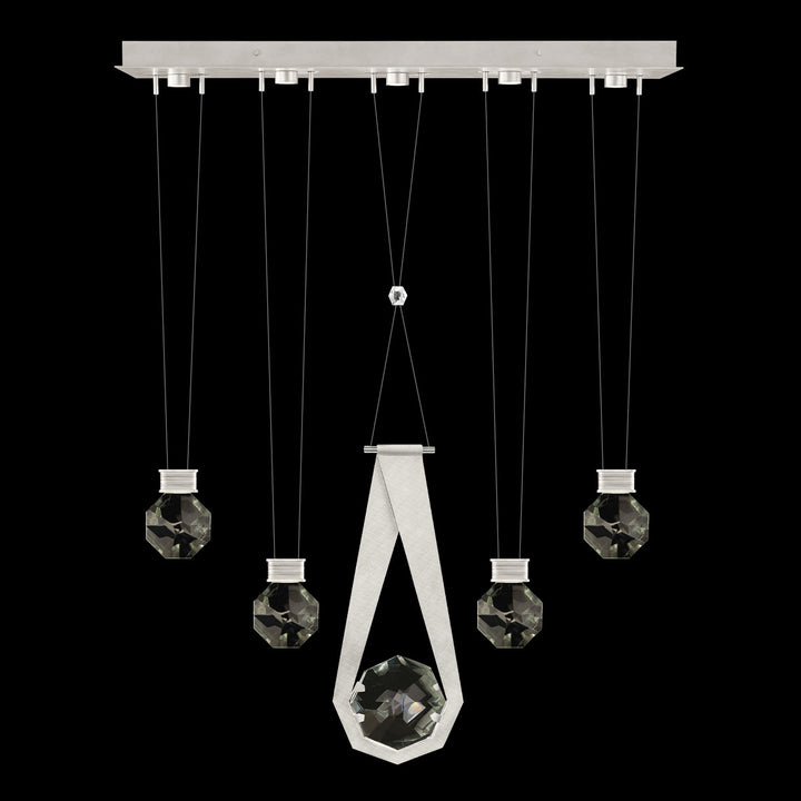 Fine Art Handcrafted Lighting Aria 43"W Linear Pendant in Brushed Silver, 24444 (100006-1-24444)