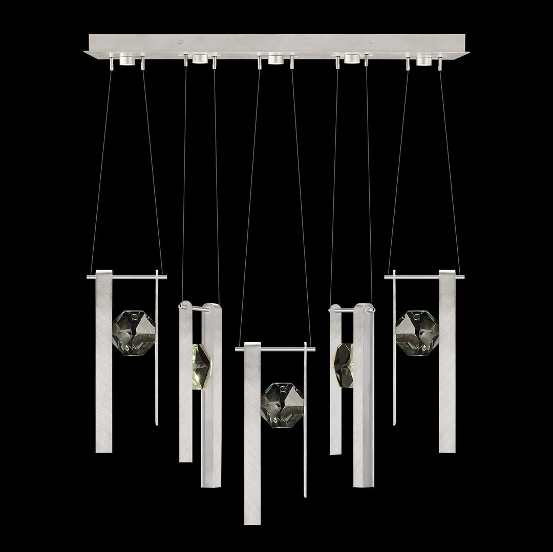 Fine Art Handcrafted Lighting Aria 43"W Linear Pendant in Brushed Silver, 33333 (100006-1-33333)