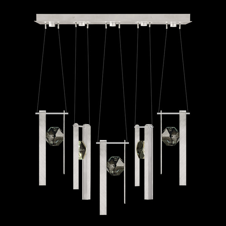 Fine Art Handcrafted Lighting Aria 43"W Linear Pendant in Brushed Silver, 33333 (100006-1-33333)