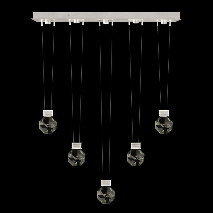 Fine Art Handcrafted Lighting Aria 43"W Linear Pendant in Brushed Silver, 44444 (100006-1-44444)
