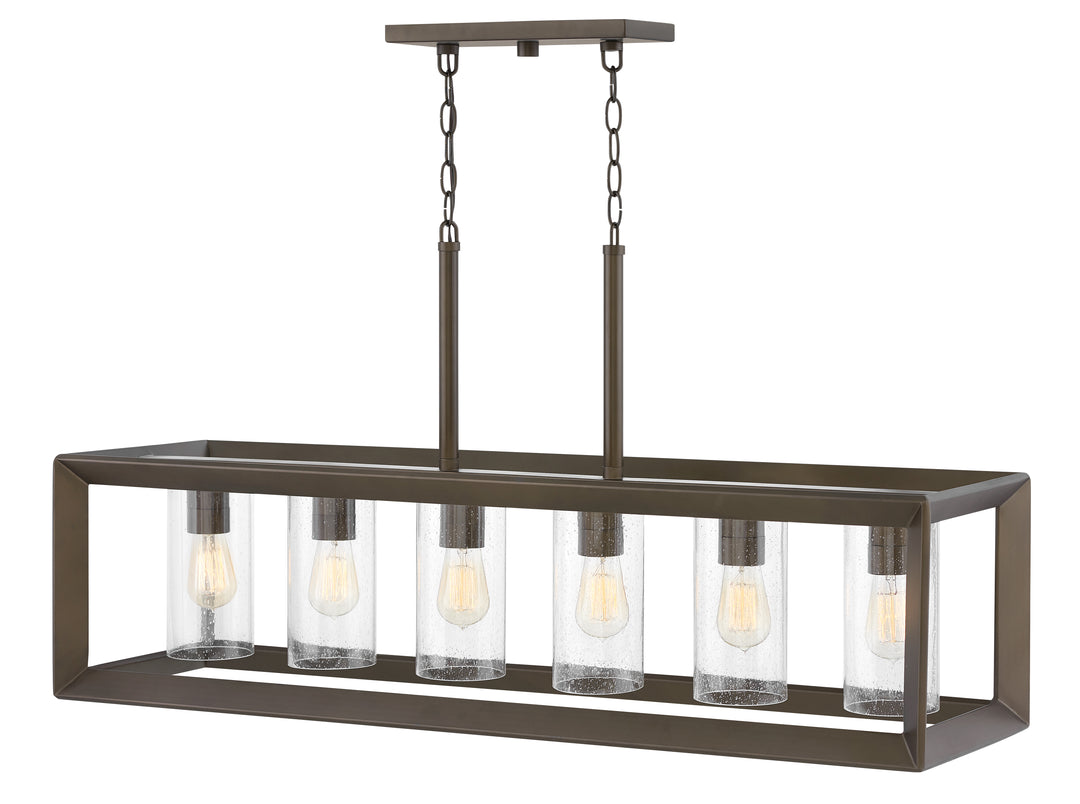 Hinkley Rhodes Outdoor Linear Chandelier Medium Six Light Linear Warm Bronze 29306WB