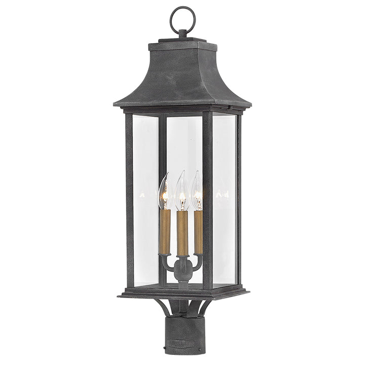 Hinkley Adair Outdoor Post Mount Lantern Large Post Mount Lantern Aged Zinc 2931DZ-LL