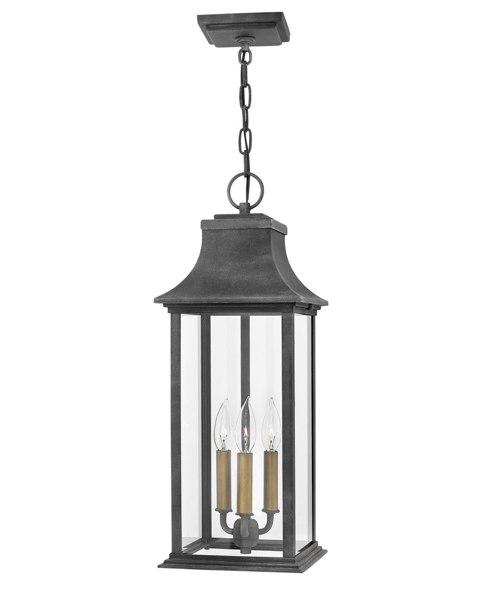 Hinkley Adair Outdoor Hanging Light Large Hanging Lantern Aged Zinc 2932DZ-LL