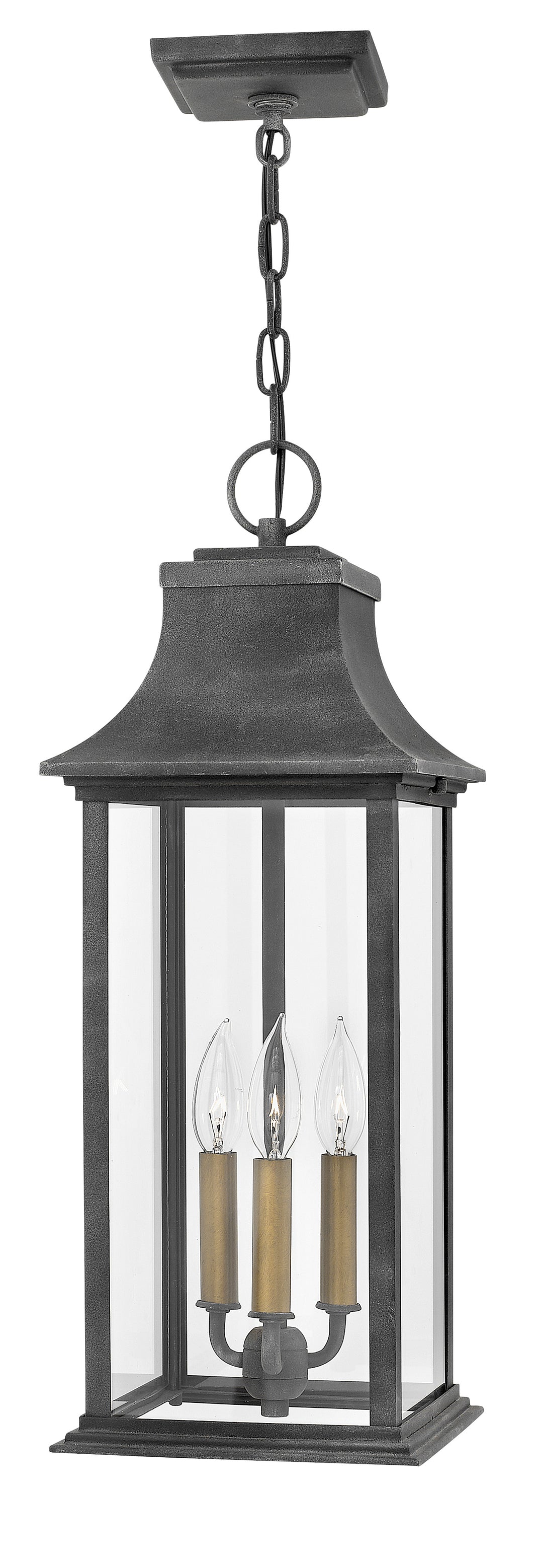 Hinkley Adair Outdoor Hanging Light Large Hanging Lantern Aged Zinc 2932DZ