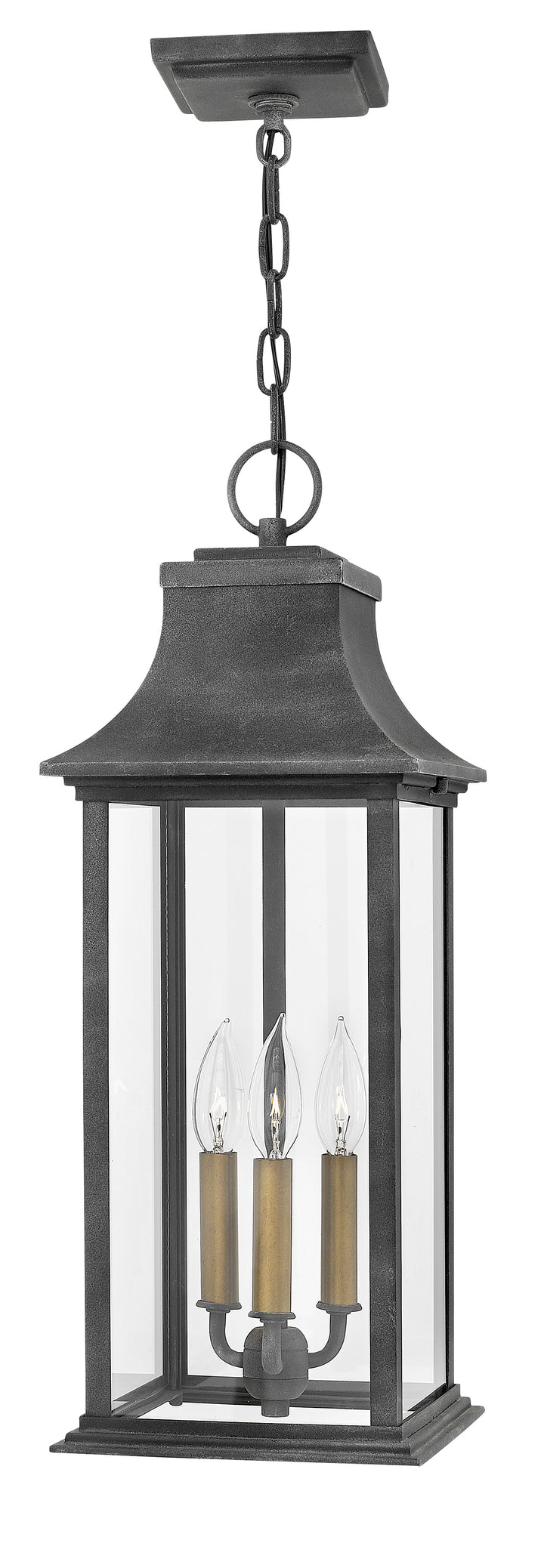 Hinkley Adair Outdoor Hanging Light Large Hanging Lantern Aged Zinc 2932DZ