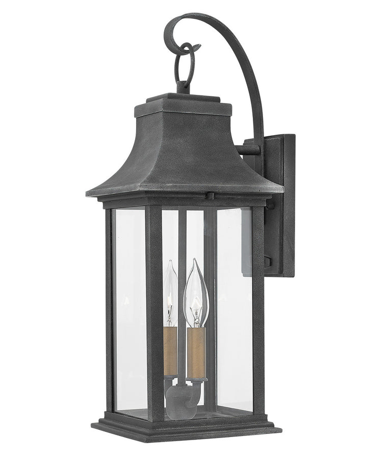 Hinkley Adair Outdoor Wall Light Medium Wall Mount Lantern Aged Zinc 2934DZ-LL