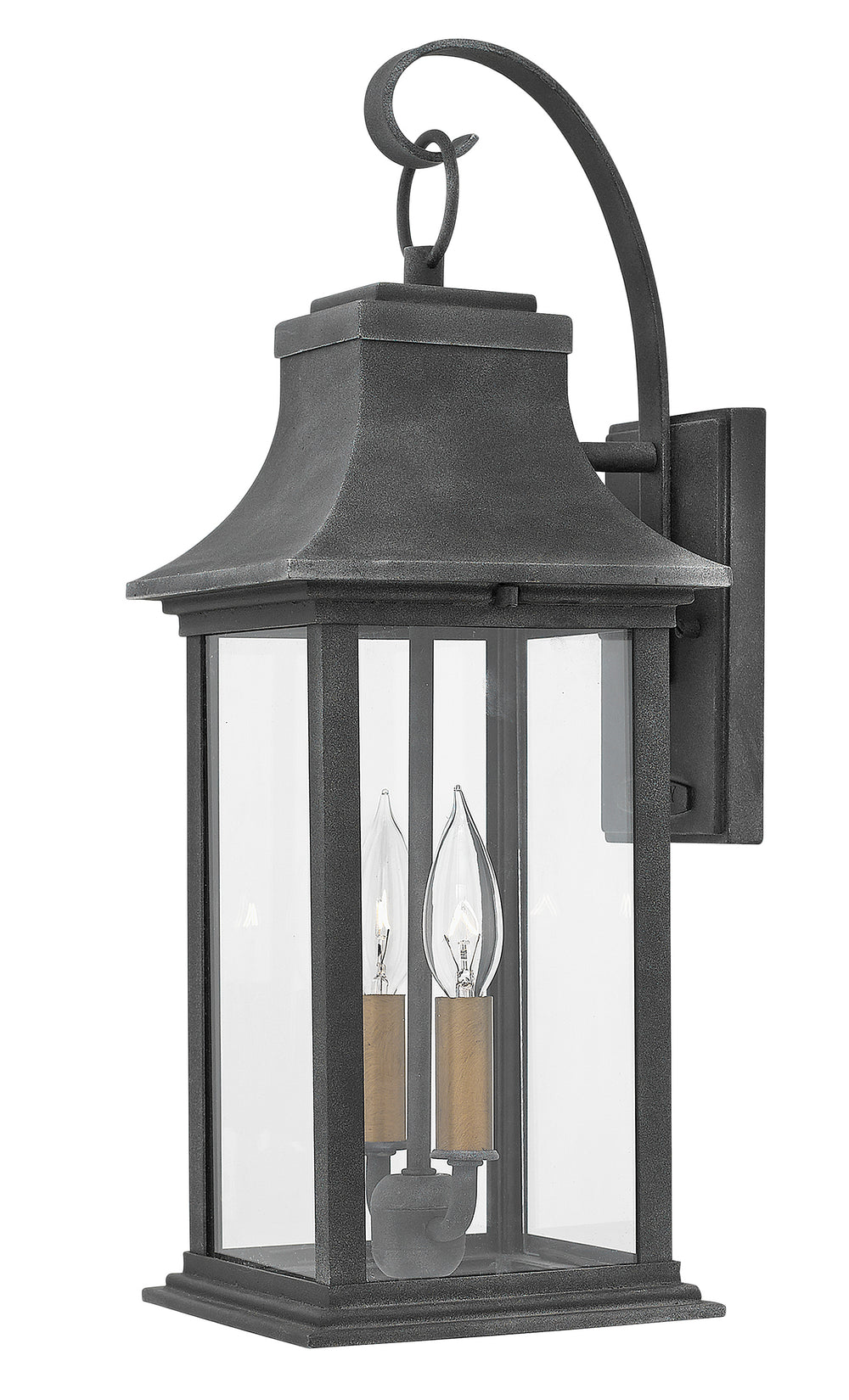 Hinkley Adair Outdoor Wall Light Medium Wall Mount Lantern Aged Zinc 2934DZ