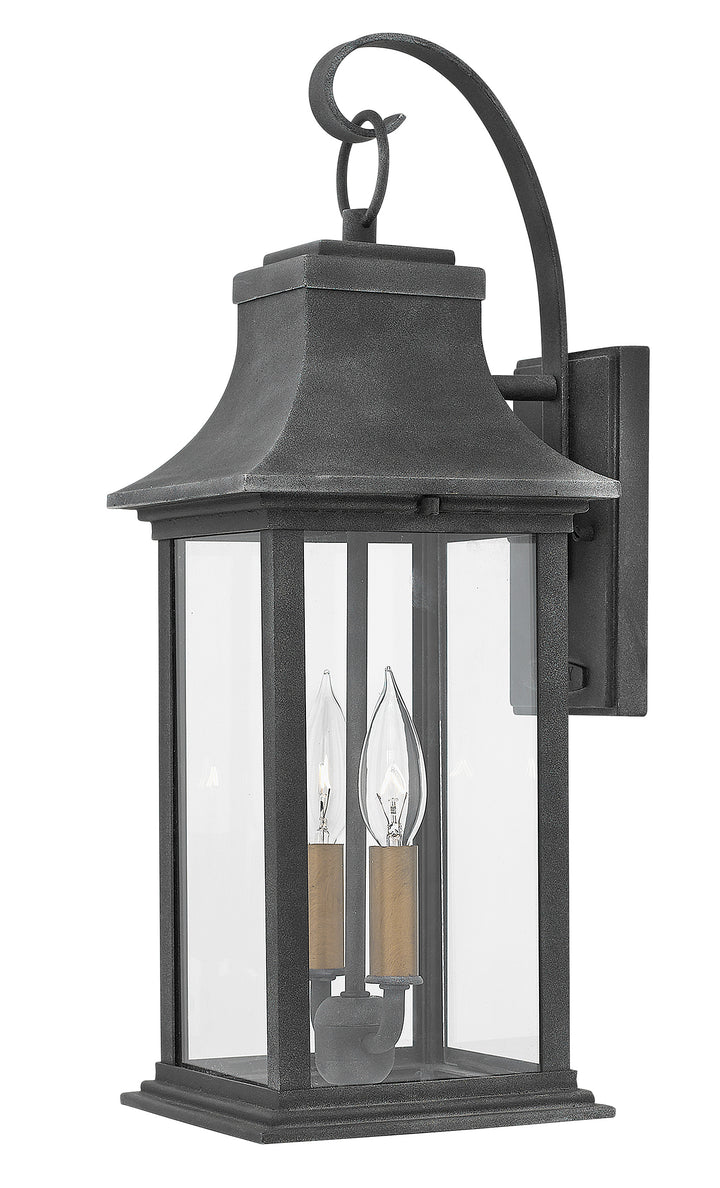 Hinkley Adair Outdoor Wall Light Medium Wall Mount Lantern Aged Zinc 2934DZ